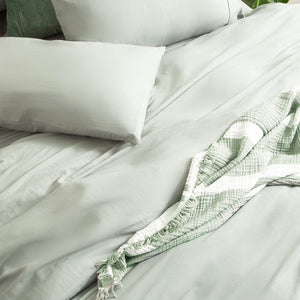 Renee Taylor Microfiber Quilt Cover Set Ultra Plush Vintage Washed Sage