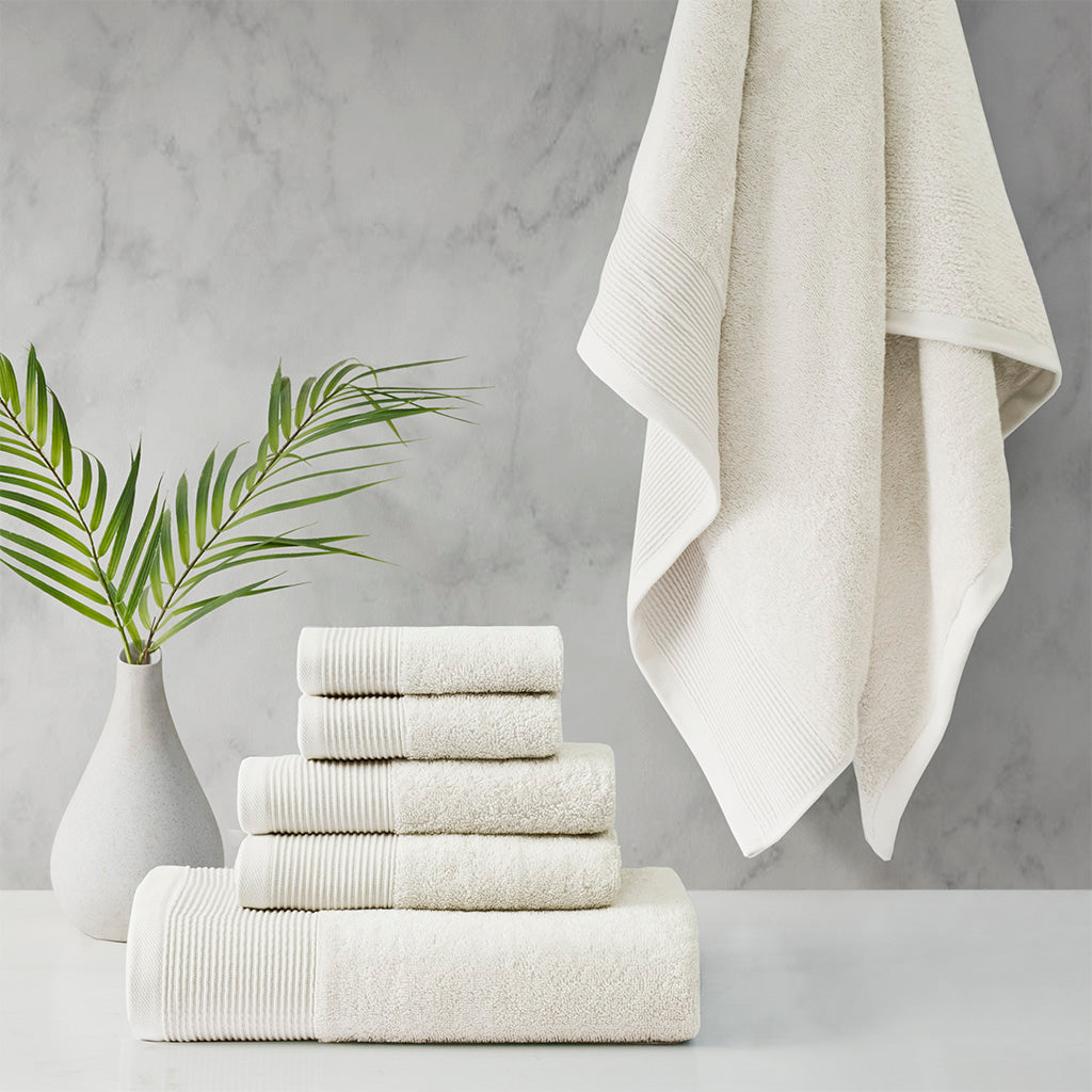 Cloud Linen Retreat Tencel Antimicrobial Towel Set Ivory