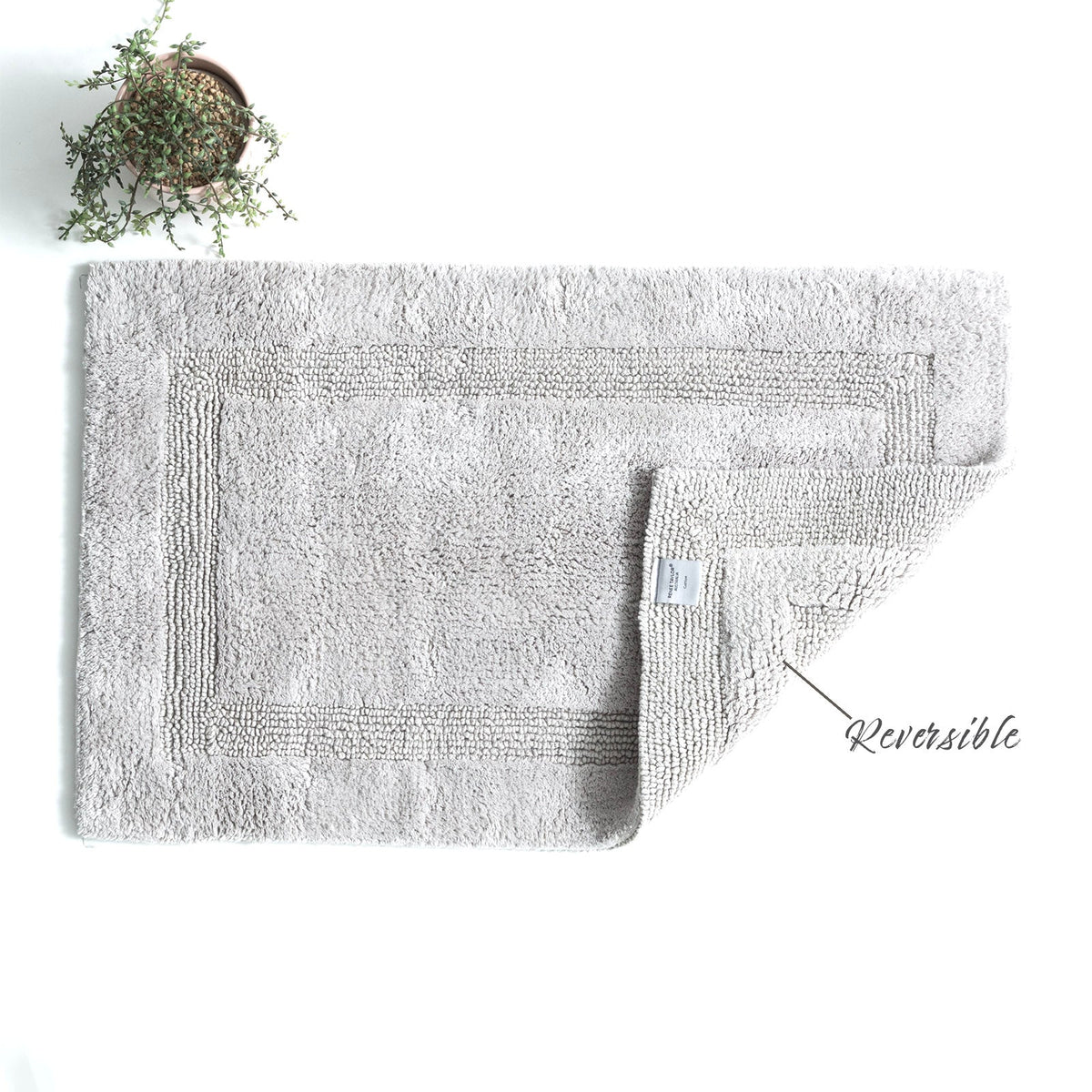 Renee Taylor Bath Mat Soho Cotton Reversible in Granite