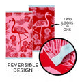 Renee Taylor Pink Flamingo Velour Beach Towel - Pink/Red