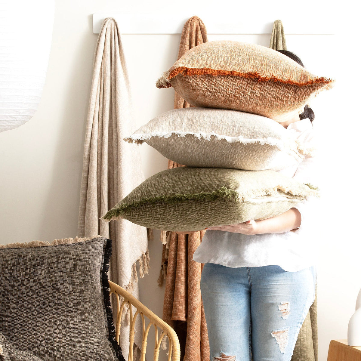 Renee Taylor Franco Cotton Cushion 50 x 50 cms Natural