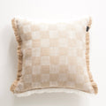 Renee Taylor Noah Checkered Cushion 50 x 50 Cms Nude