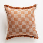Renee Taylor Noah Checkered Cushion 50 x 50 Cms Terracotta