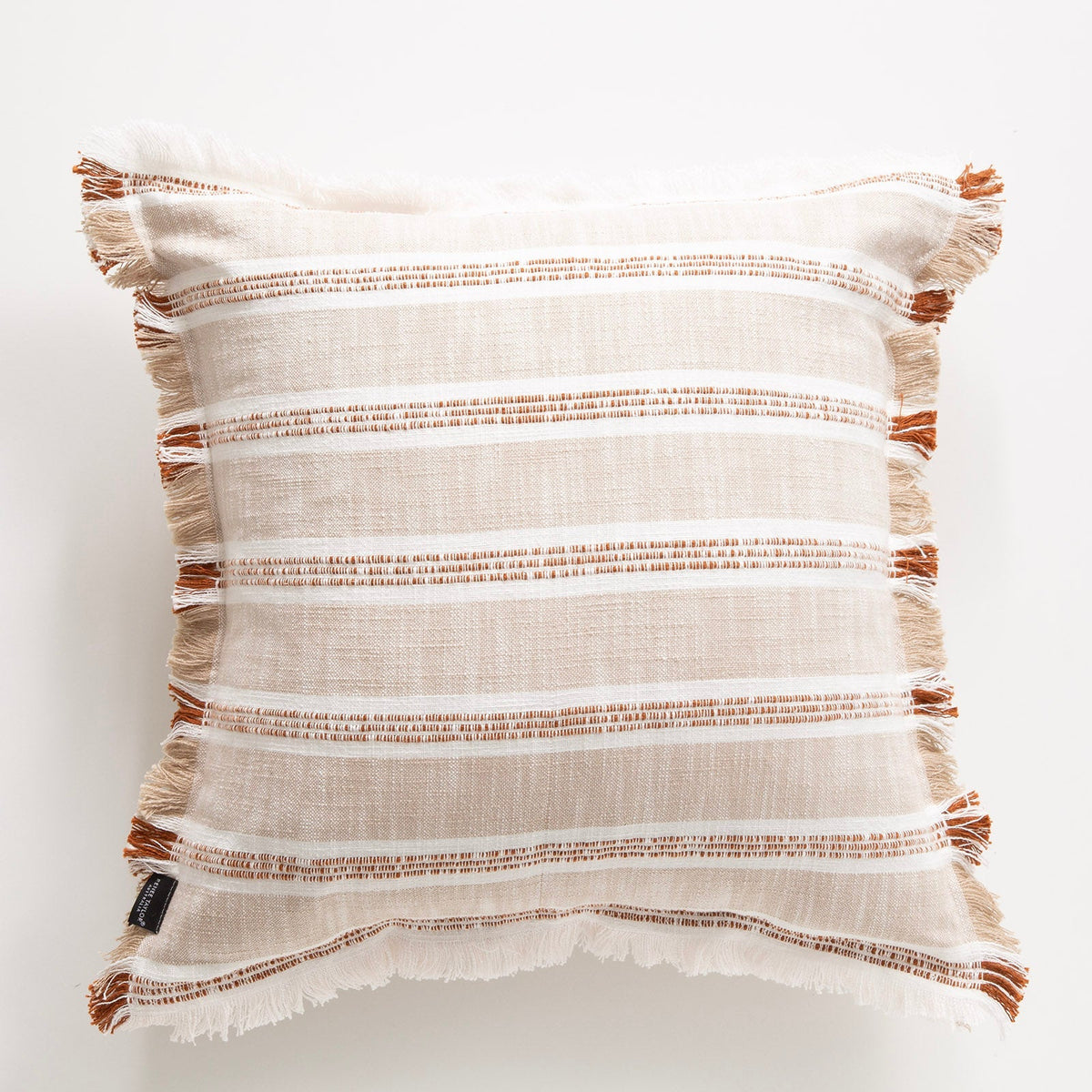 Renee Taylor Capri Stripe Cushion 50 x 50 Cms Natural