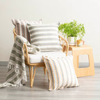 Renee Taylor Marina Stripe Cushion 50 x 50cms Clay