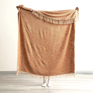 Renee Taylor Surrey Chevron Cotton Throw Tobacco