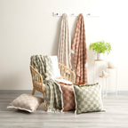 Renee Taylor Nevis Checkered Cotton Throw Jade