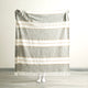 Renee Taylor Modena Stripe Cotton Throw Sage