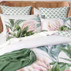 Renee Taylor Gardenia Quilt Cover Set 300 Thread Count Cotton Reversible