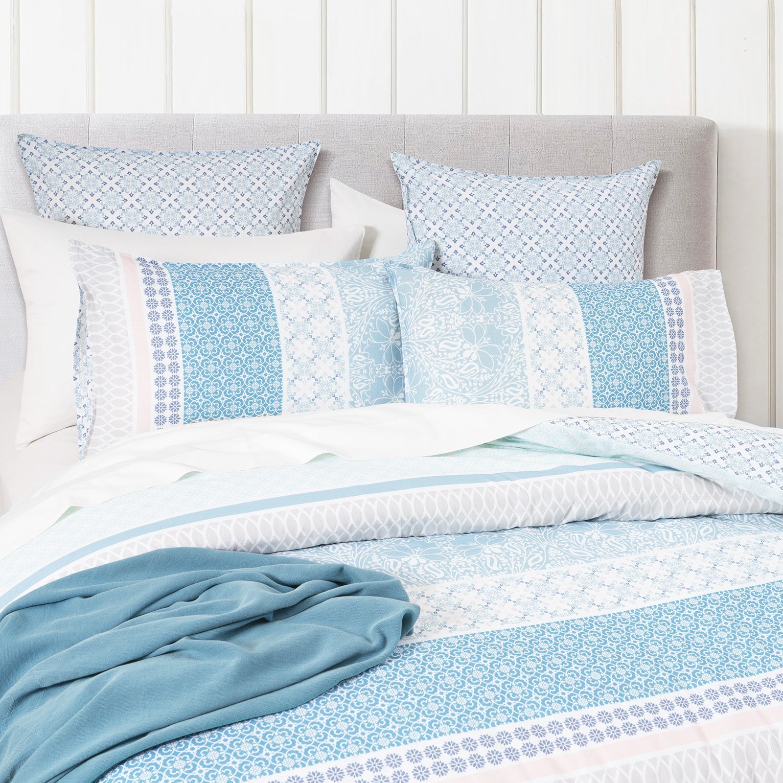Renee Taylor Margot Quilt Cover Set 300 Thread Count Cotton Reversible