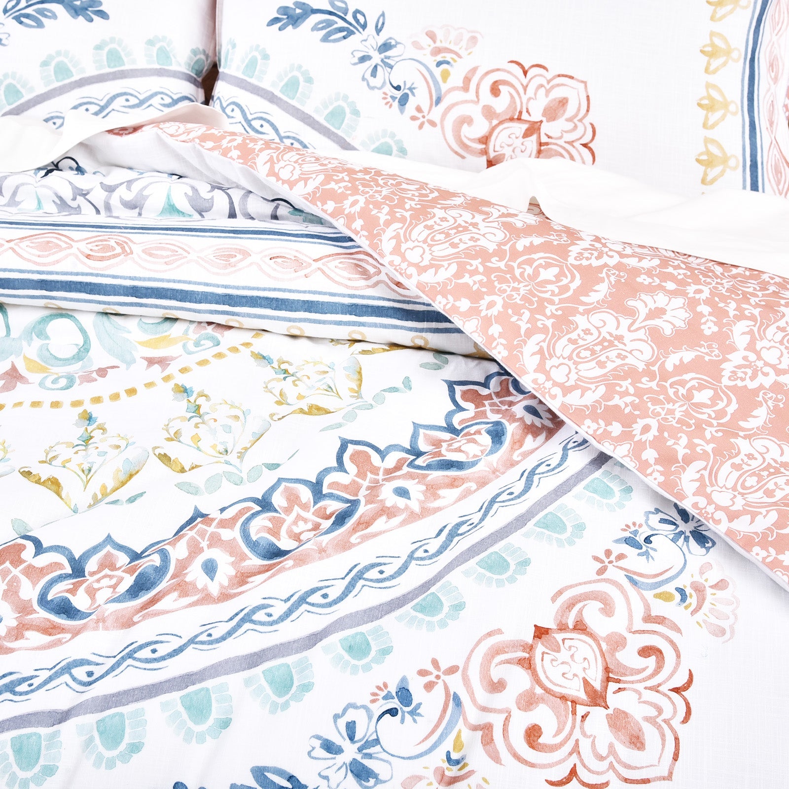 Renee Taylor Kalina Quilt Cover Set 300 Thread Count Cotton Reversible