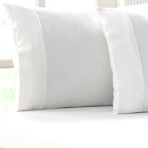 Park Avenue Flannelette Fitted & Pillowcase Set Snowy - No Flat Sheet