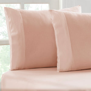 Park Avenue Flannelette Fitted & Pillowcase Set Rose- No Flat Sheet