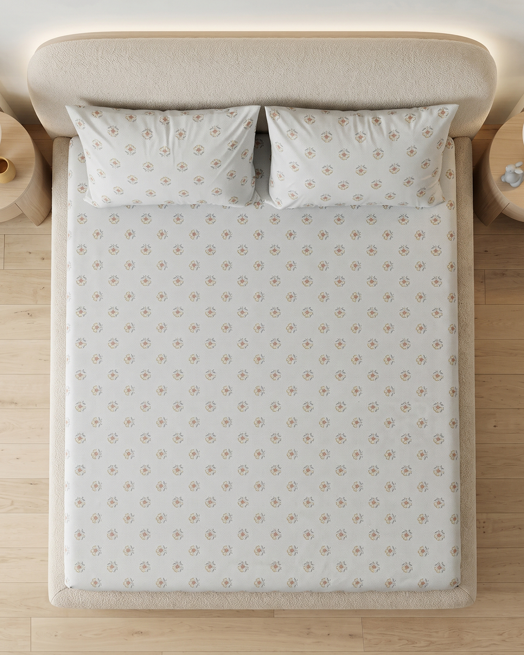 Nightingle BloomCotton Bedding Set – Fitted Sheet + 2 Pillow Covers