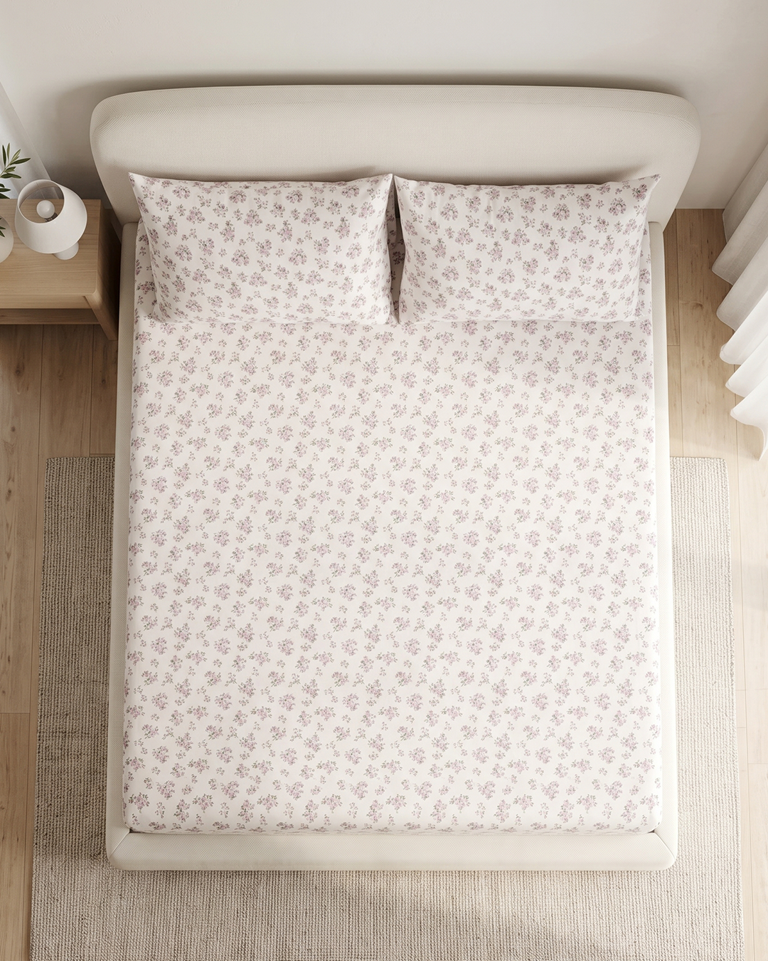Wisteria Lane Cotton Bedding Set – Fitted Sheet + 2 Pillow Covers