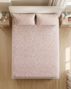 Miami Pink Cotton Bedding Set: Fitted Bed Sheet + 2 Pillow Covers