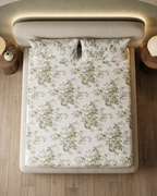Sage Meadow Cotton Bedding Set – Fitted Sheet + 2 Pillow Covers