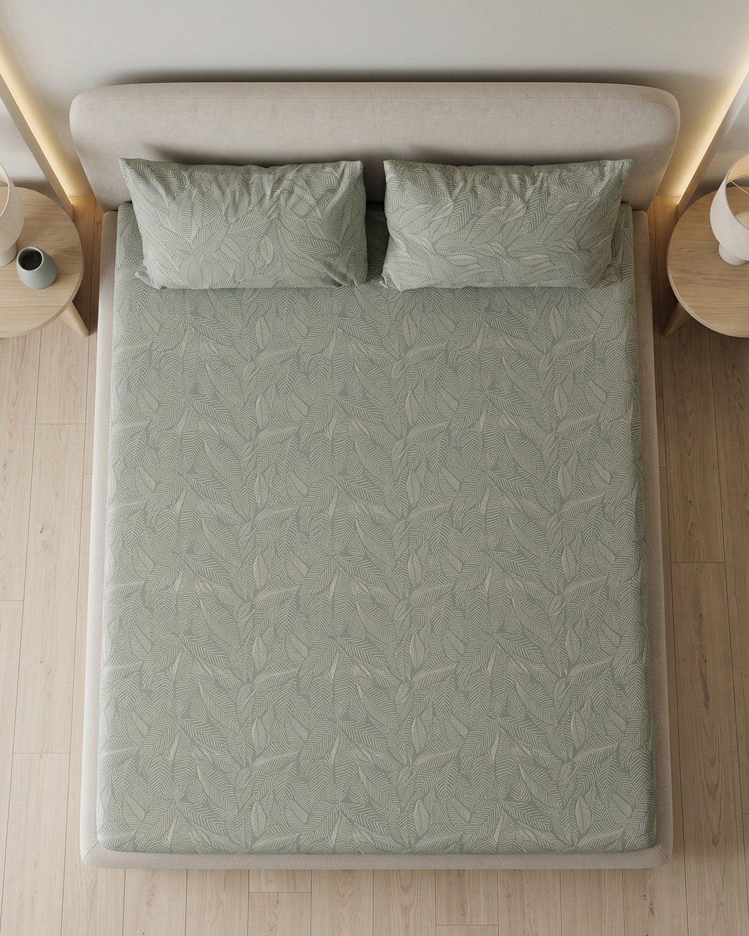 Verdant Cotton Bedding Set – Fitted Sheet + 2 Pillow Covers