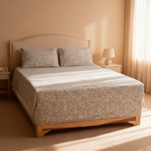 Botanical Mist Pure Cotton Fitted Bed Sheet Combo