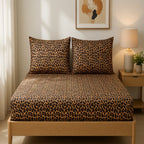 Glam Leopard Pure Cotton Fitted Sheet Combo