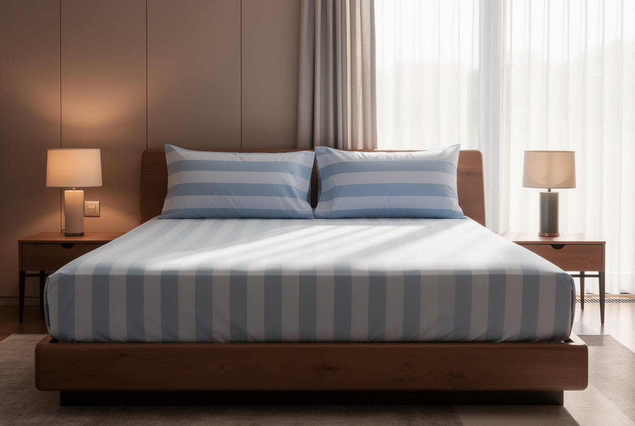 Hamptons Pure Cotton Fitted Sheet Combo