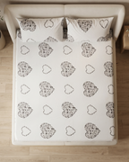 Waratah Sketch Cotton Bedding Set – Fitted Sheet + 2 Pillow Covers