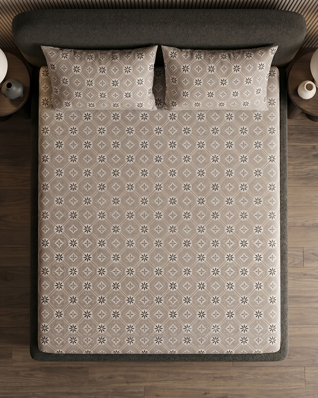Nordic star Bedding Set – Fitted Sheet + 2 Pillow Covers