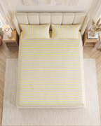Sunrise Serenade Cotton Bedding Set – Fitted Sheet + 2 Pillow Covers
