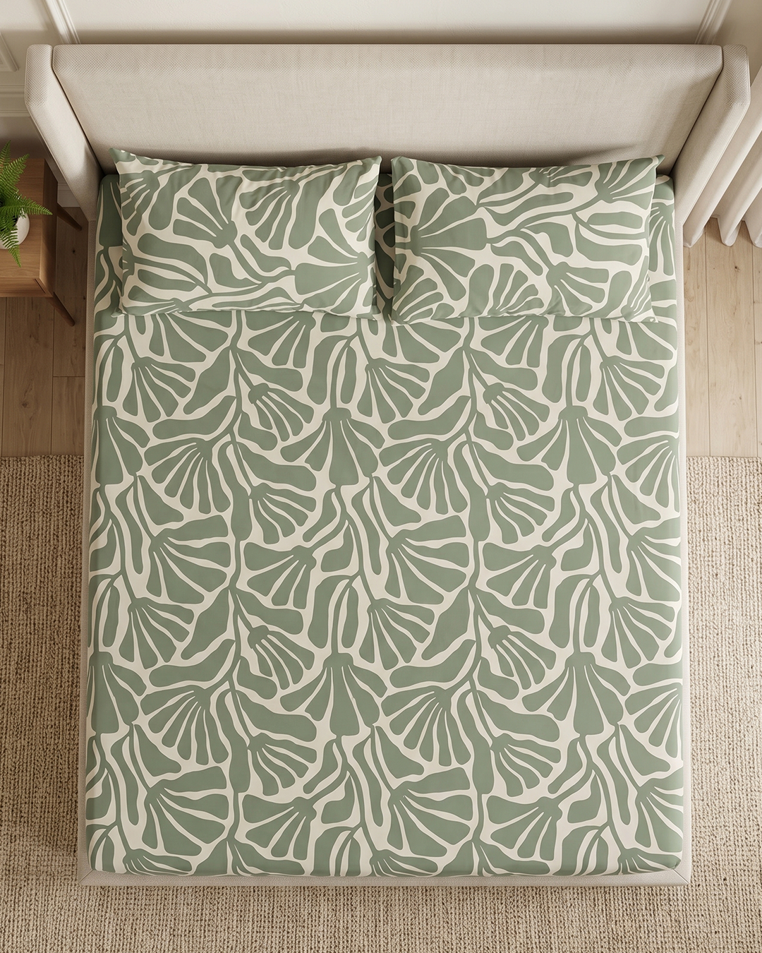 Sea Fan Cotton Bedding Set – Fitted Sheet + 2 Pillow Covers