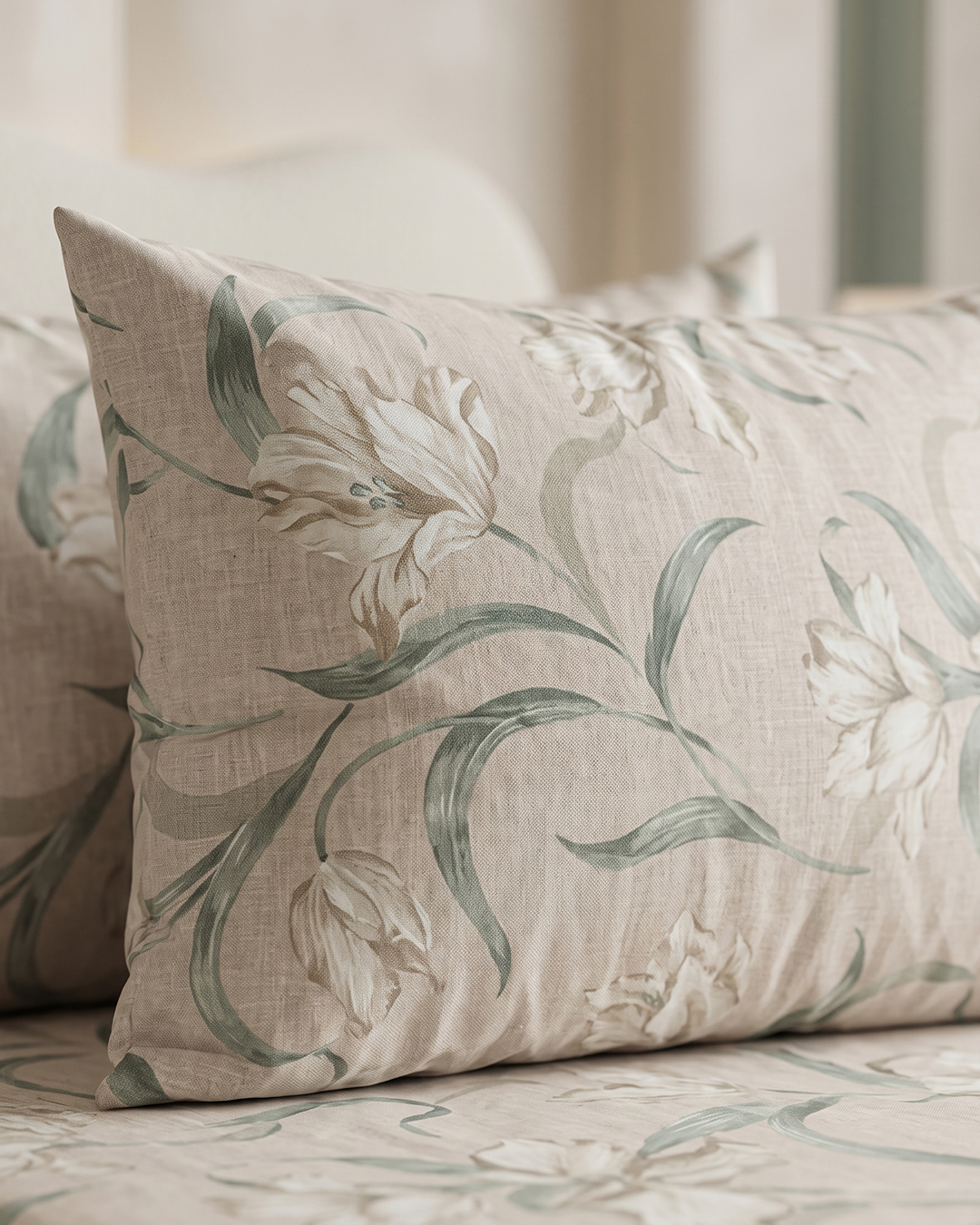 Wattle Bloom Cotton Bedding Set – Fitted Sheet + 2 Pillow Covers