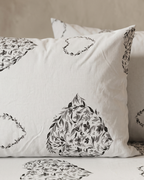 Waratah Sketch Cotton Bedding Set – Fitted Sheet + 2 Pillow Covers