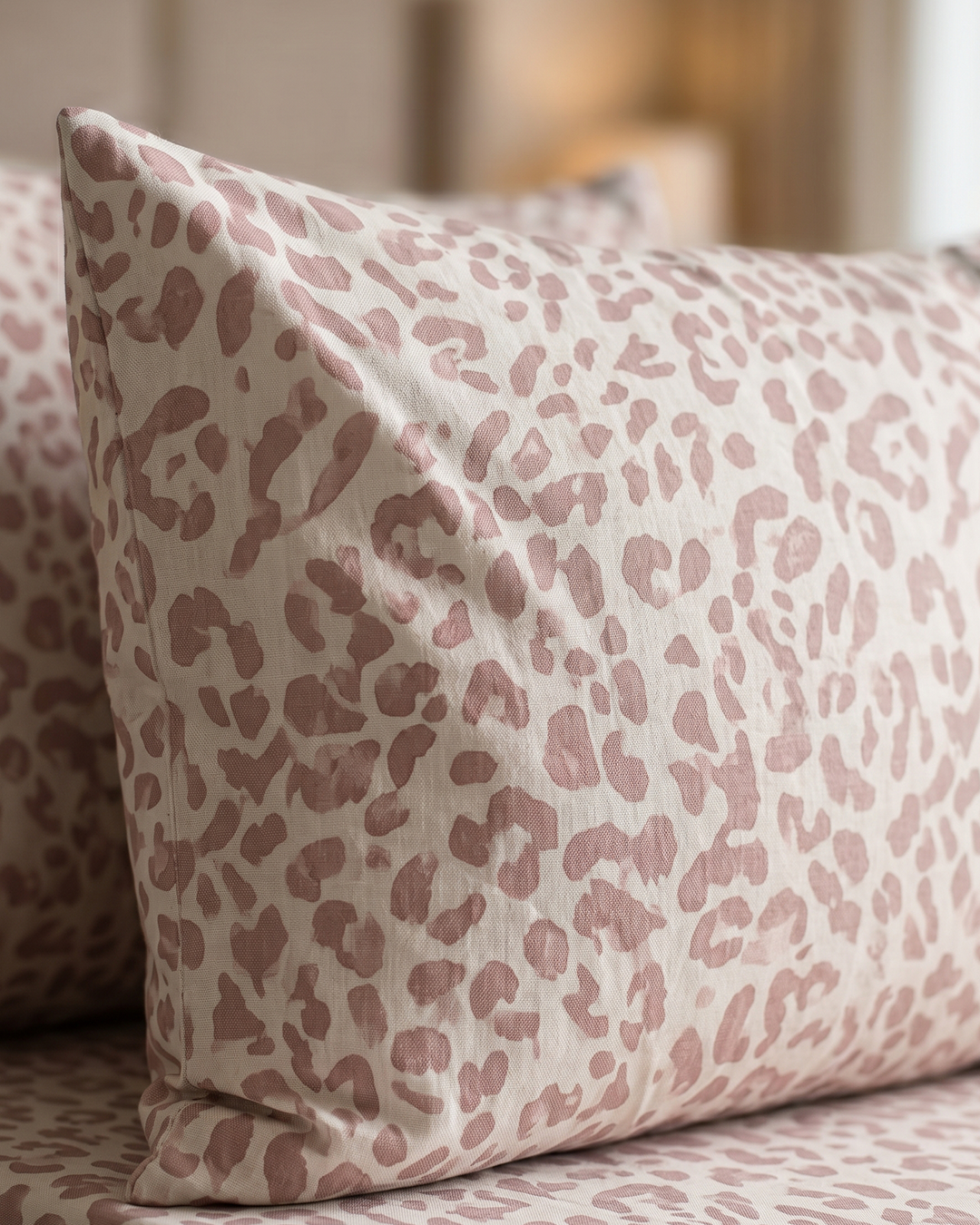 Miami Pink Cotton Bedding Set: Fitted Bed Sheet + 2 Pillow Covers