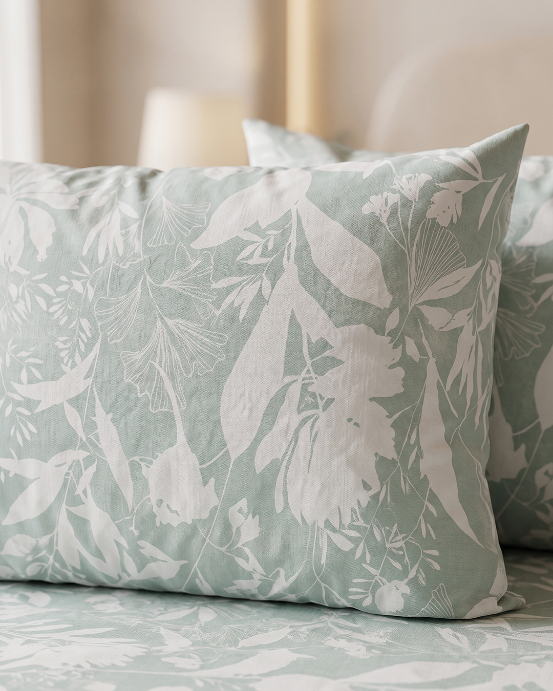 Misty Meadow Cotton Bedding Set – Fitted Sheet + 2 Pillow Covers