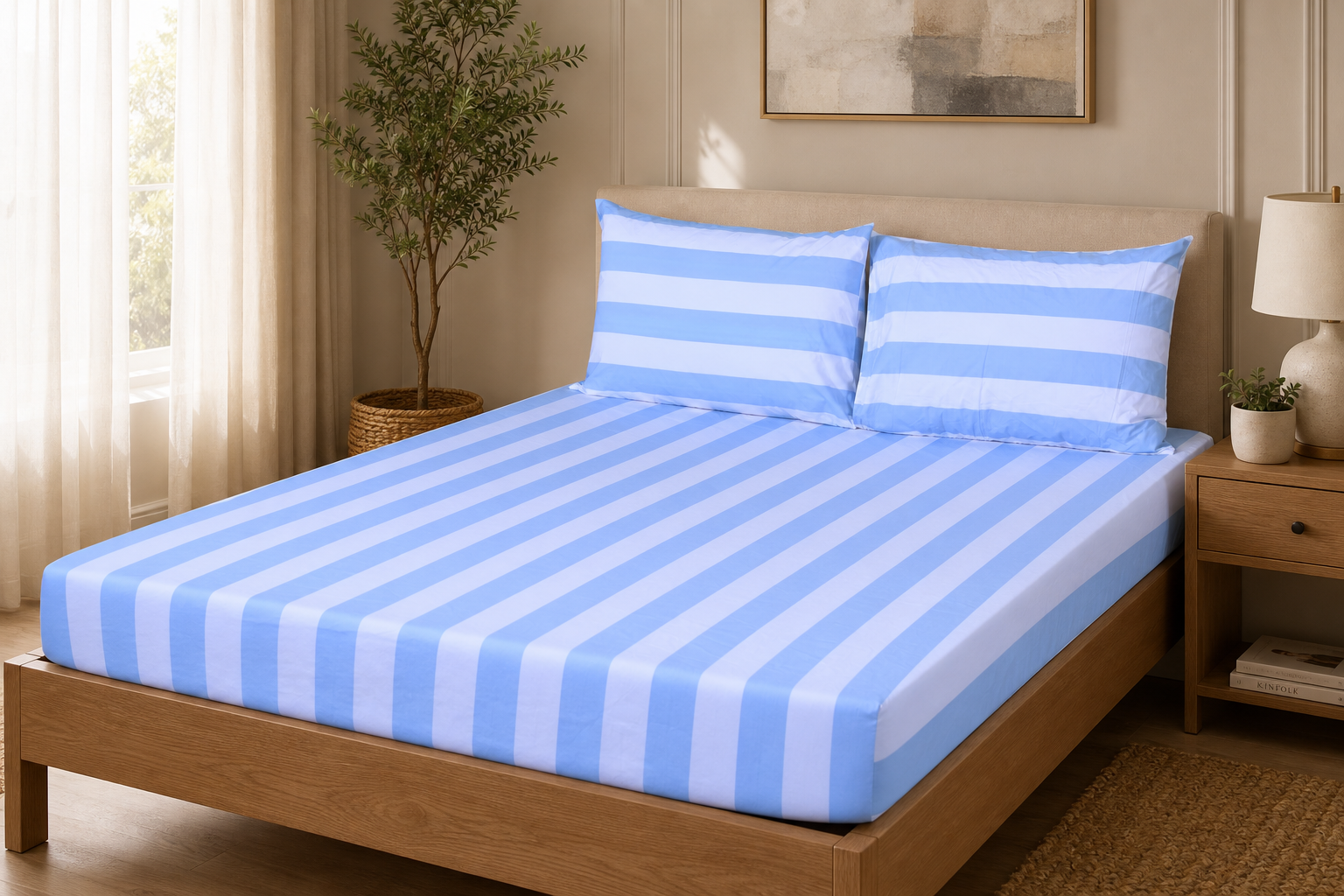 Hamptons Pure Cotton Fitted Sheet Combo