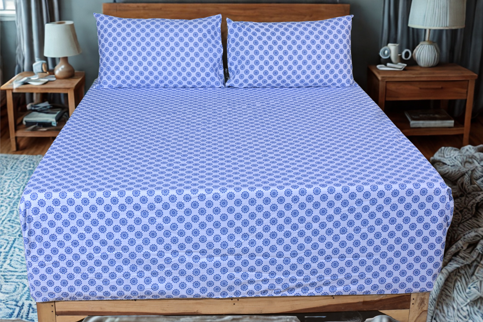 Indi Pure Cotton Fitted Sheet Combo