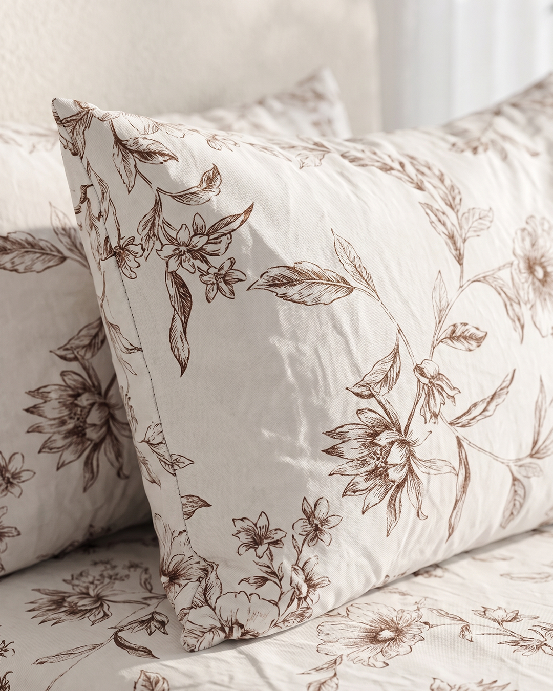Provence Print Cotton Bedding Set – Fitted Sheet + 2 Pillow Covers