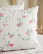 Pink Fluer Cotton Bedding Set – Fitted Sheet + 2 Pillow Covers