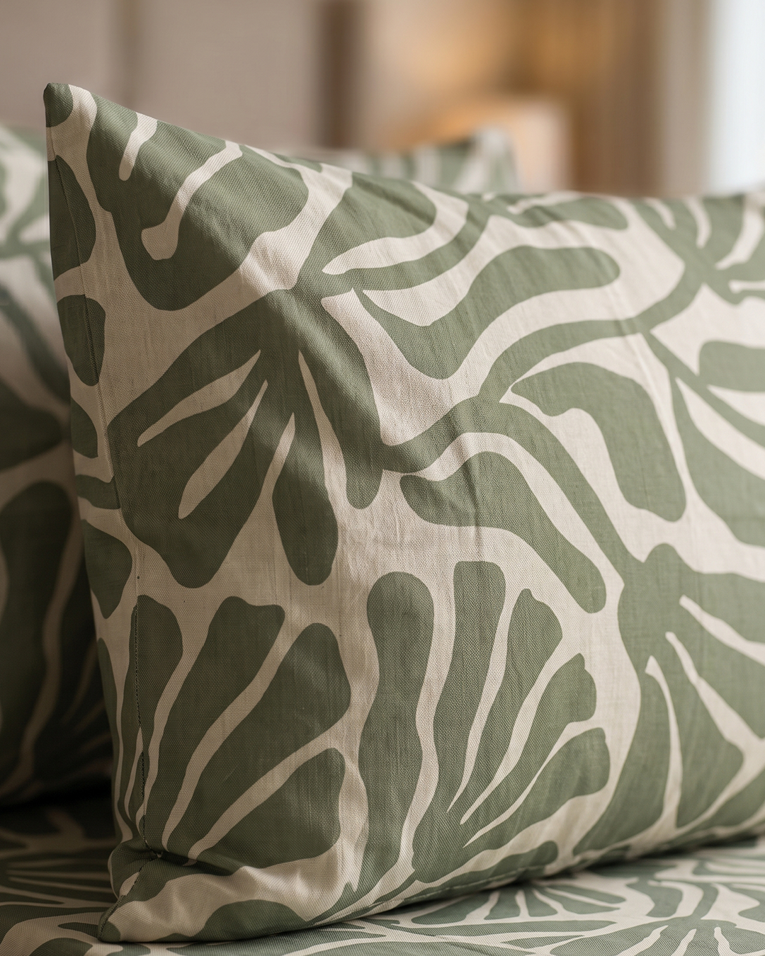 Sea Fan Cotton Bedding Set – Fitted Sheet + 2 Pillow Covers
