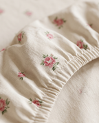 Rosebud Cotton Bedding Set – Fitted Sheet + 2 Pillow Covers