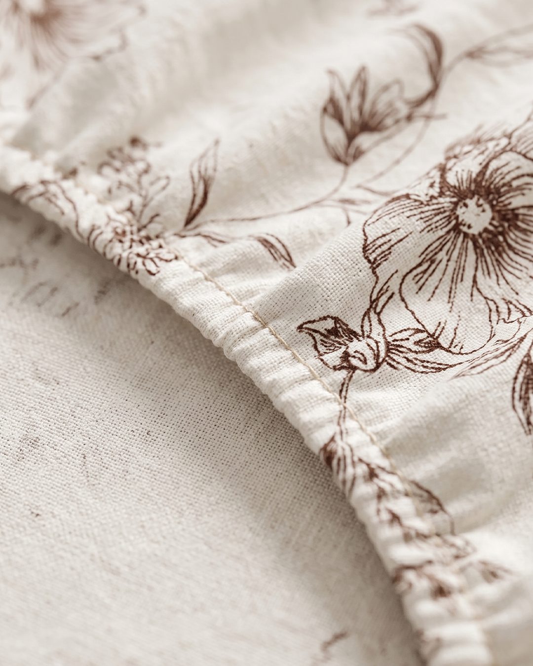 Provence Print Cotton Bedding Set – Fitted Sheet + 2 Pillow Covers