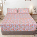 Linen Home Peach Floral Bed Sheet
