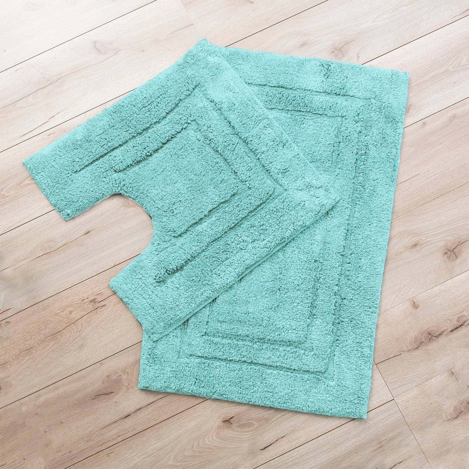 Bath Mat 2 Piece Tufted Bath Mat Set Aqua