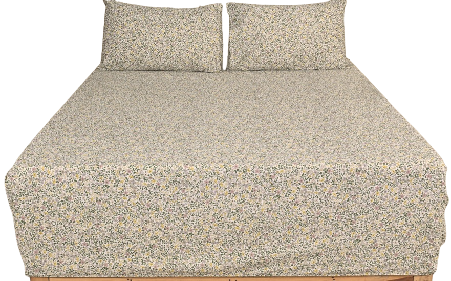 Botanical Mist Pure Cotton Fitted Bed Sheet Combo