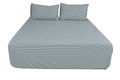 Green Fine Stripe Pure Cotton Fitted Sheet Combo