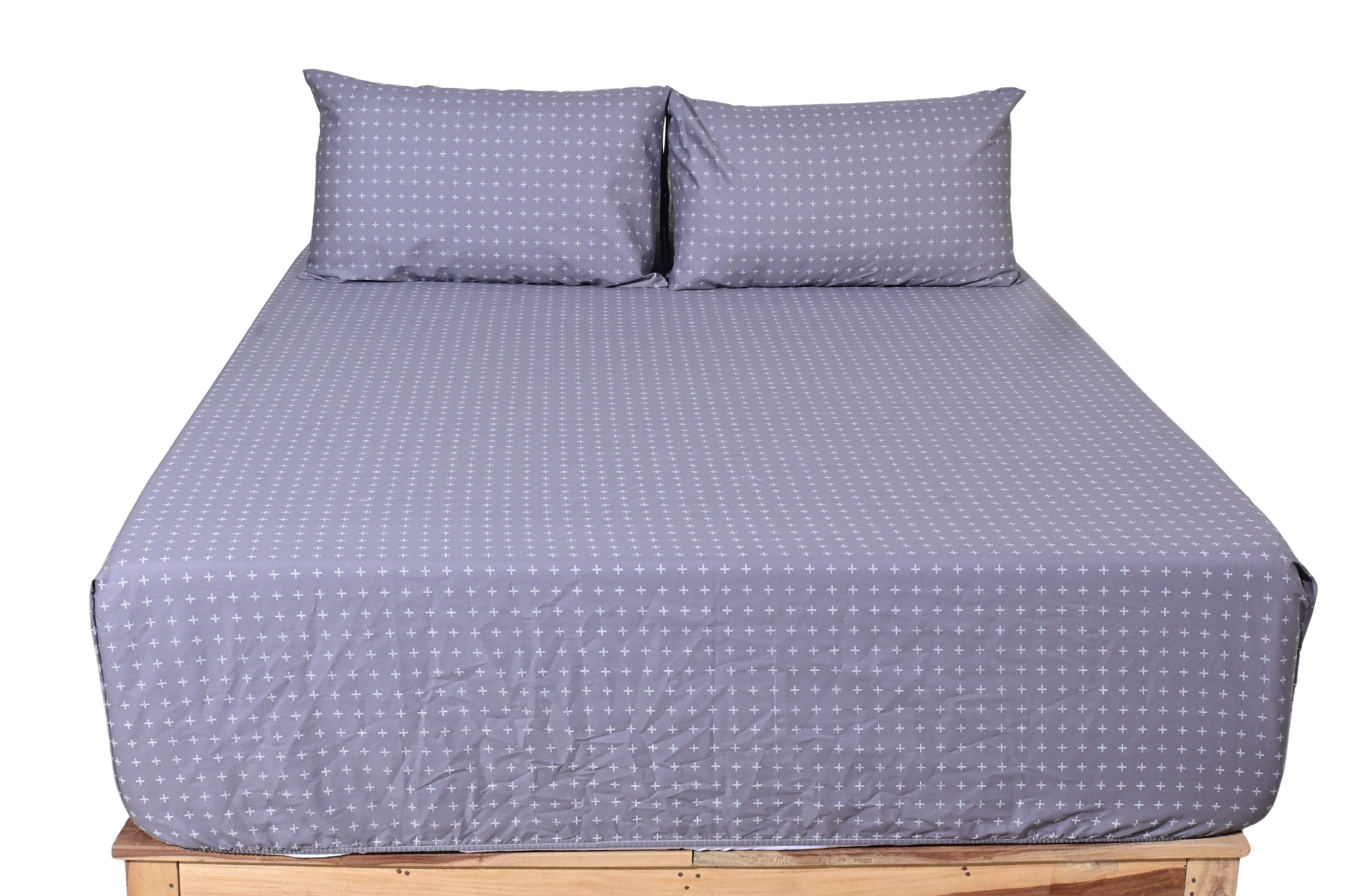 Hobart Mist Pure Cotton Fitted Bed Sheet Combo