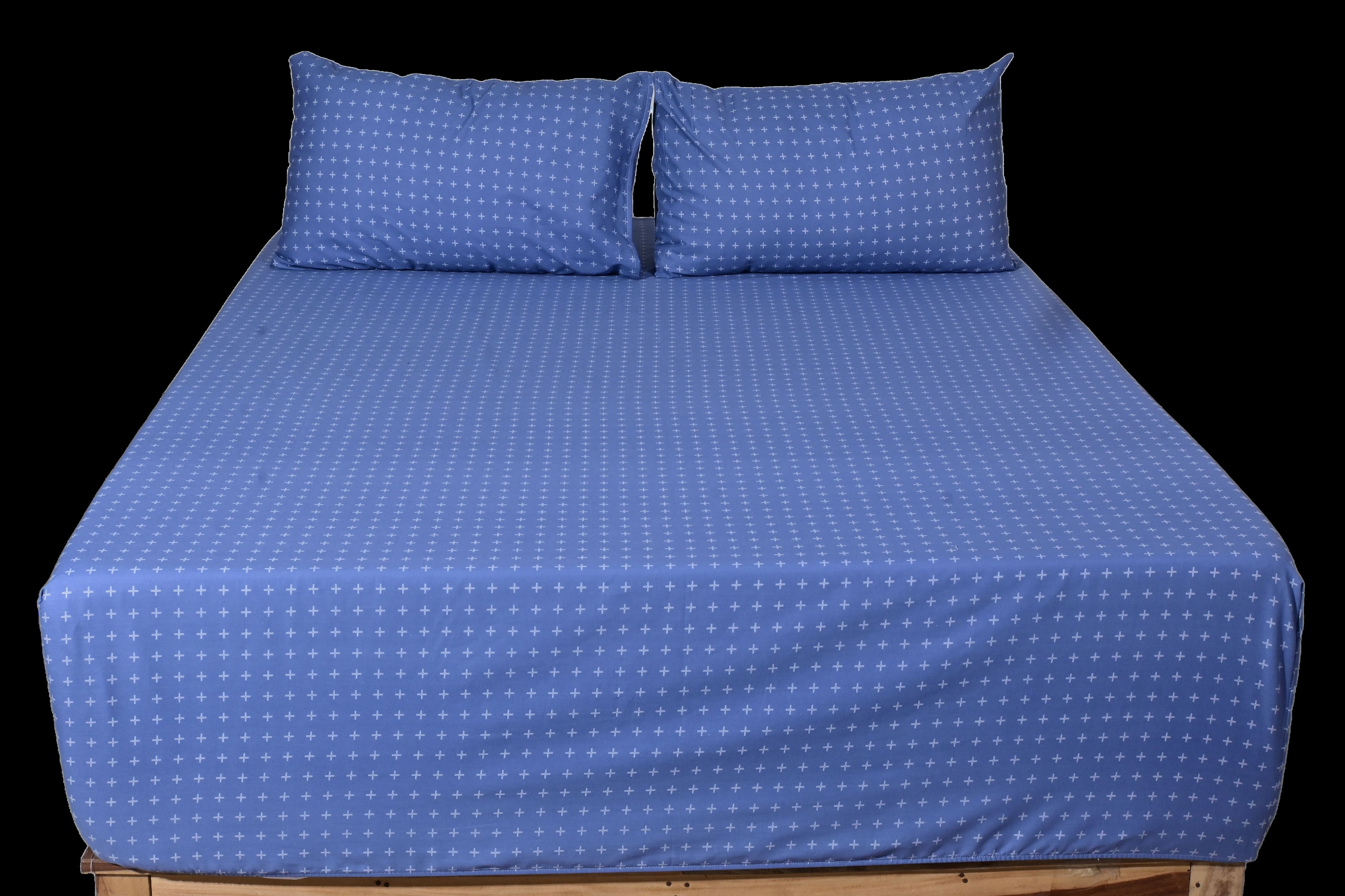 Dot Matrix Pure Cotton Fitted Bed Sheet Combo