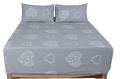 Damask Heart Pure Cotton Fitted Bed Sheet Combo