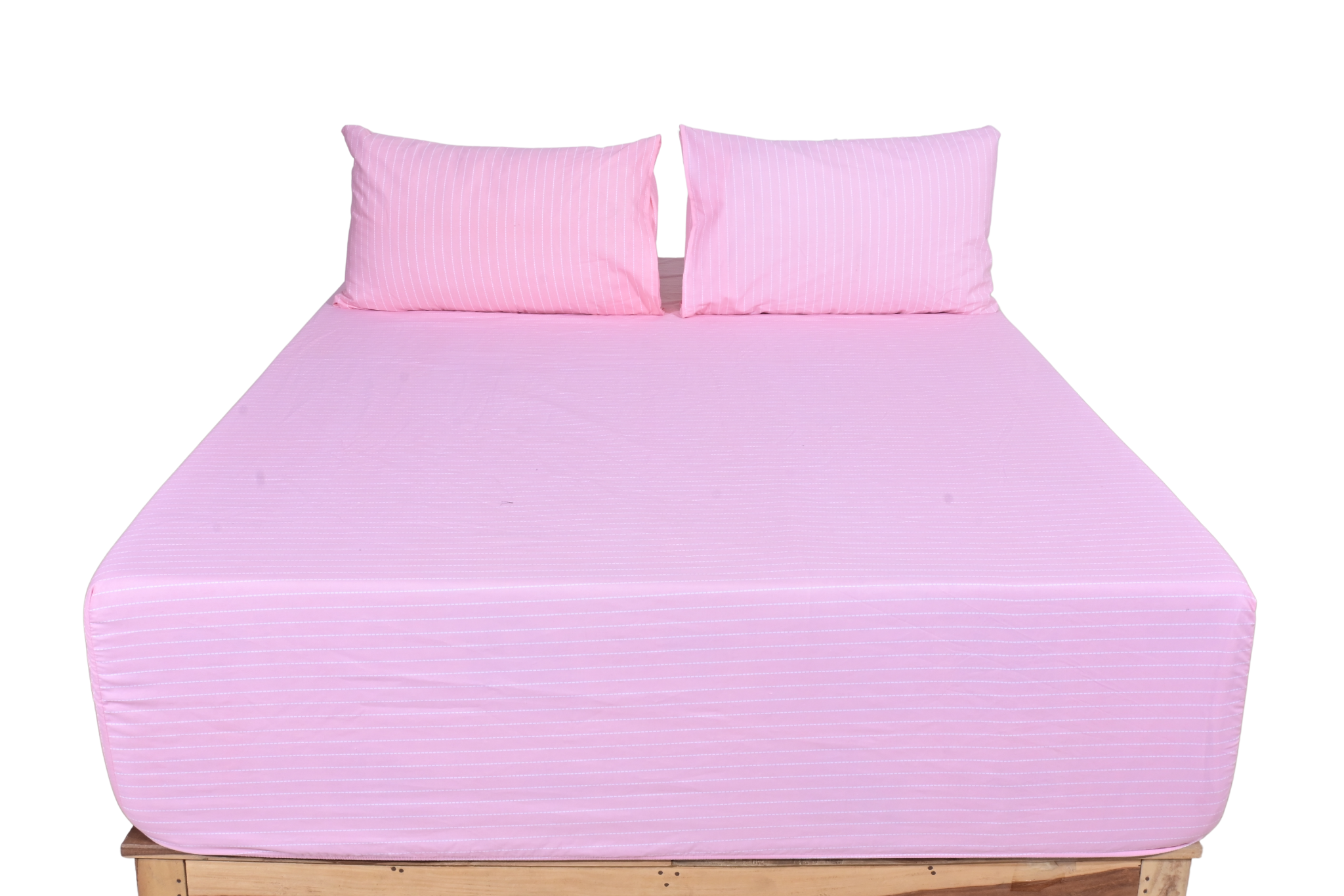 Petal PinStripe Pure Cotton Fitted Sheet Combo