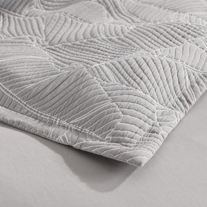 Renee Taylor Bengali Jacquard Quilt cover Set Silver