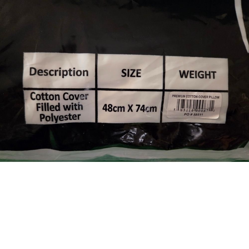 ICF Plain Pure Cotton Cover Pillow Single Pack